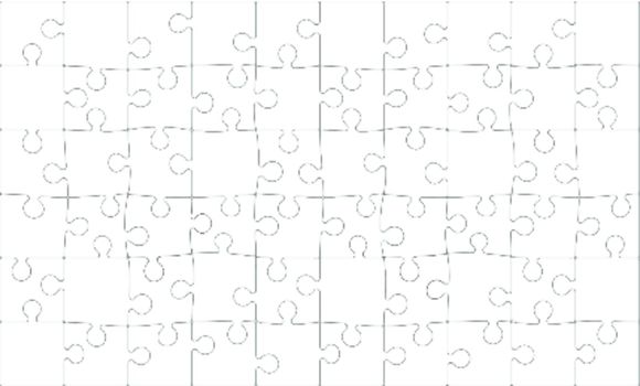 Background Vector Illustration of Blank 60 piece Jigsaw Puzzle (each piece is an editable blend)
