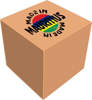 box with stamp in national colours