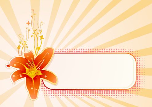 Vector wallpaper with flower and copy-space