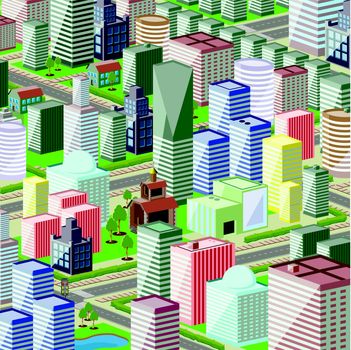 illustration of a modern city with high