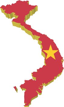 vectors 3D map of Vietnam