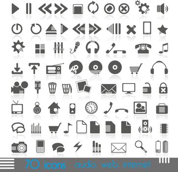 icons for web, audio, Internet