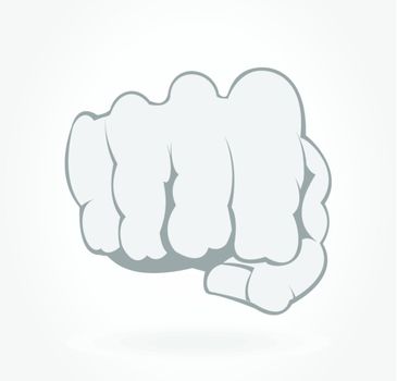 Fist of a hand of the man on a grey background. A vector illustration