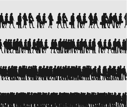 Turn of people going to office. A vector illustration