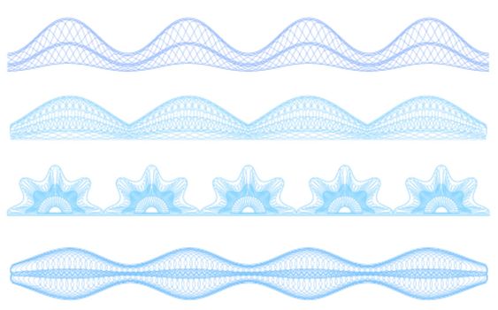 guilloche borders, vector pattern for currency, certificate or diplomas