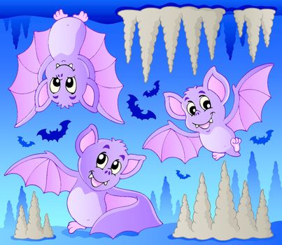 Bats theme image 1 - vector illustration.