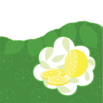 Natural background with a lemon. A vector illustration