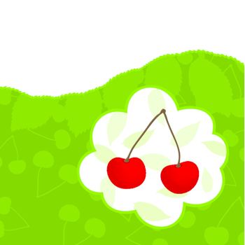 Natural a background with a cherry. A vector illustration