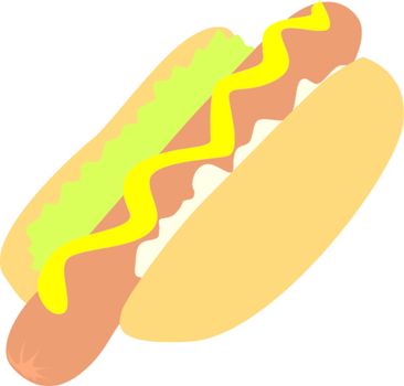 fully editable vector illustration of isolated hot-dog
