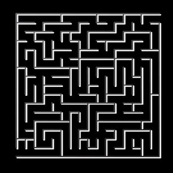 Black thin maze. Vector illustration.