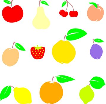 vector illustration of different fruits