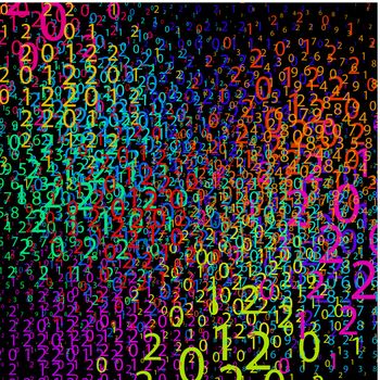 abstract colorful composition of numbers, vector eps8