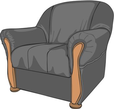 fully editable vector illustration of isolated colored armchair