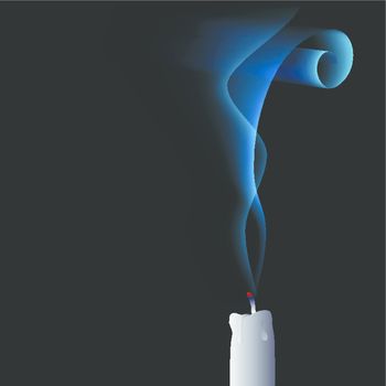 The candle on the draught - blown out candle - vector