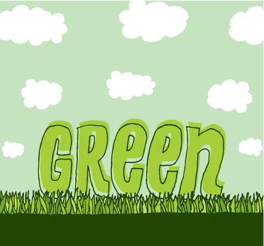 Green with copyspace / Clean environment