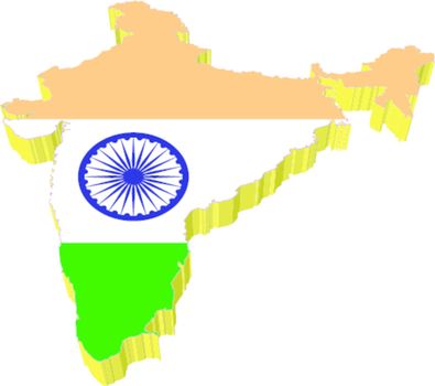 vectors 3D map of India