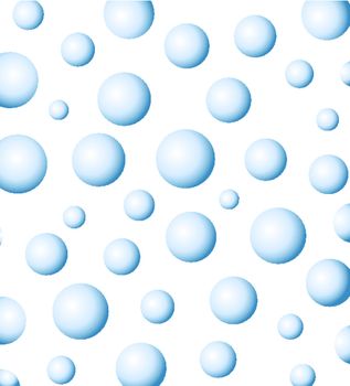 White background and light-blue bubbles of the different size