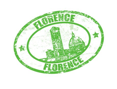 Grunge rubber stamp with the word Florence inside, vector illustration