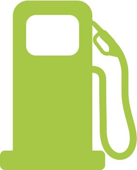 Gas pump sign. Green vector illustration