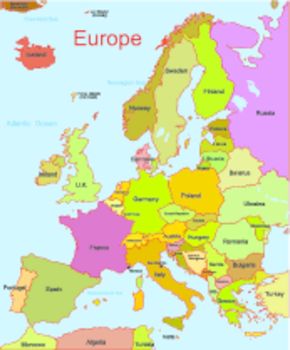 Detailed vector map of european continent