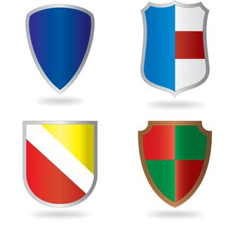Different types of heraldic shields
