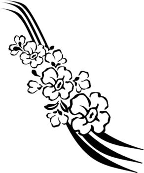 Decorative flowers in the style of tattoo. Vector illustration.