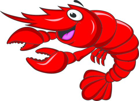 vector illustration of Shrimp cartoon