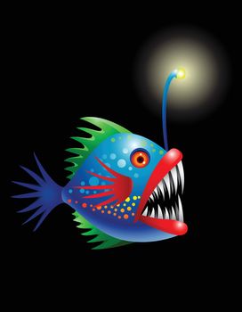 Vector Illustration Of Deep sea fish