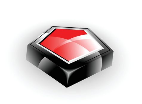 Abstract object. Beautiful 3d vector illustration in black and red.