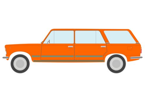 Retro station wagon on a white background.