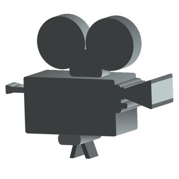 Vector illustration of the old cine camera