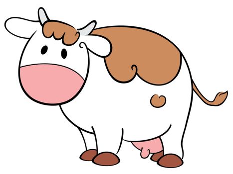 Illustration of the cow on white background