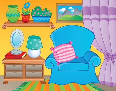 Room with furniture theme image 2 - vector illustration.