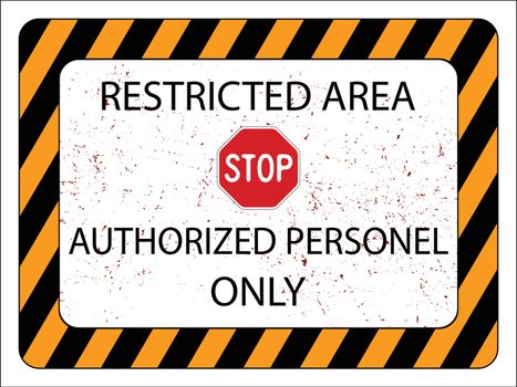 restricted area sign against white background, abstract vector art illustration