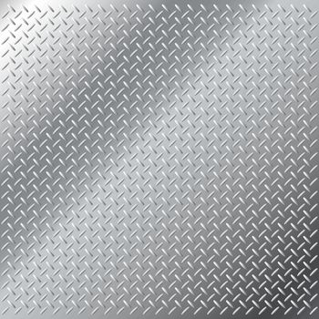 Vector background texture of shiny stainless steel metal with small diamond crosshatch tread pattern