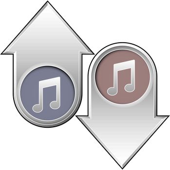 Music notes icon on up and down arrow buttons