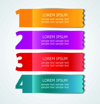 Vector set of colored ribbons for different sample options