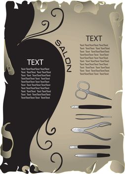 The concept of background information about the beauty salon. Vector illustration.