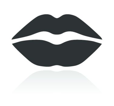Kiss - lips icon with shadow