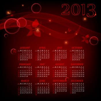 modern bright vector calendar for 2013 year. Eps10