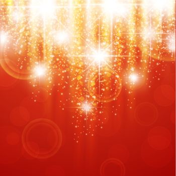 red holiday background with bright stars