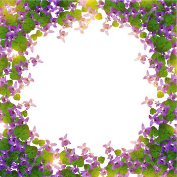 border of wild violet over white background