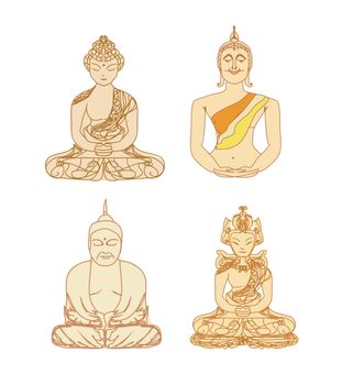 Vector of Chinese Traditional Artistic Buddhism Pattern set