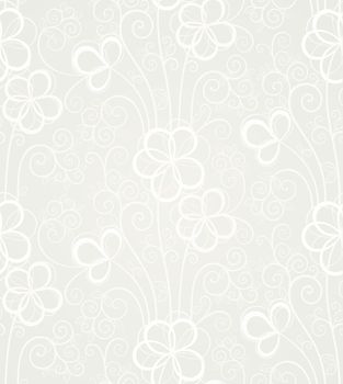 Abstract floral seamless background in grey tones