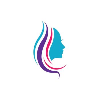 Beauty hair and salon logo vector icon design