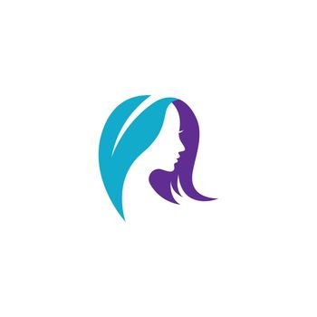 Beauty hair and salon logo vector icon design