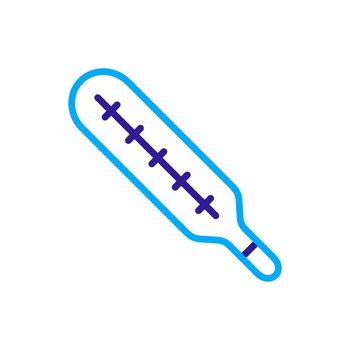 Mercury medical thermometer vector icon. Medicine and medical support sign. Graph symbol for medical web site and apps design, logo, app, UI