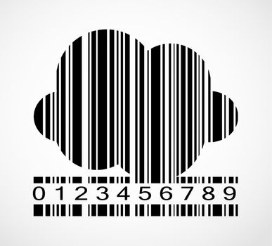 Barcode Cloud  Image Vector Illustration
