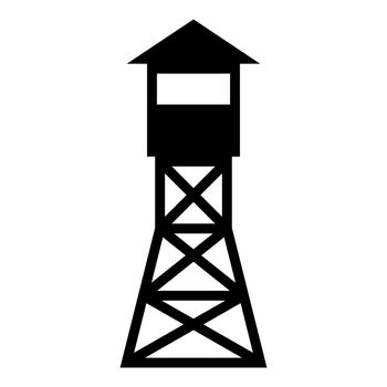 Watching tower Overview forest ranger fire site icon black color vector illustration flat style simple image
