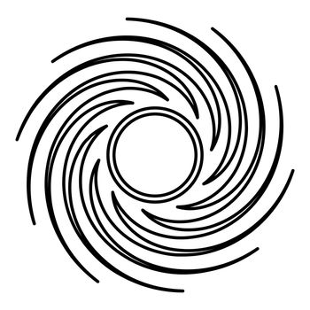Black hole spiral shape vortex portal contour outline icon black color vector illustration flat style simple image
